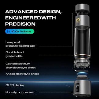 Hydrogen Water Bottle Generator - Up to 6400 PPB, 12-Hour Hydrogen Retention, H2 Certified SPE/PEM Tech, Portable, Recovery & Thoughtful Wellness Gift (Sliver)