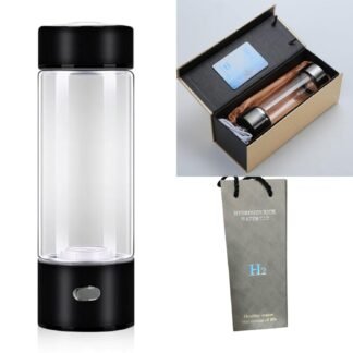 Hydrogen Water Bottle, Portable Hydrogen Dispenser, Hydrogen Generator Water Bottle, Rechargeable Home Office Travel Hydrogen-hydrogen rich water cup (black)