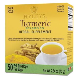 Hyleys Turmeric Tea - Original Flavor - 50 Tea Bags - Wellness Herbal Supplement