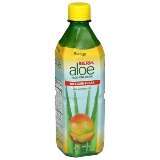 Iberia Aloe Vera Drink with Pulp, No Sugar, Mango, 16.9 Fl Oz (Pack of 8)