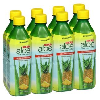 Iberia Aloe Vera Drink with Pulp, No Sugar, Mango, 16.9 Fl Oz (Pack of 8)