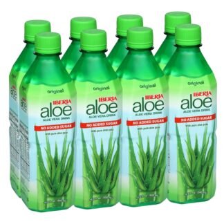 Iberia Aloe Vera Drink with Pulp, No Sugar, Mango, 16.9 Fl Oz (Pack of 8)