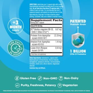 IBS Daily Probiotic Capsules for Digestive Health & Gut Health, Digestive Advantage Probiotics For Men and Women (96 count box) - Digestible Enzymes