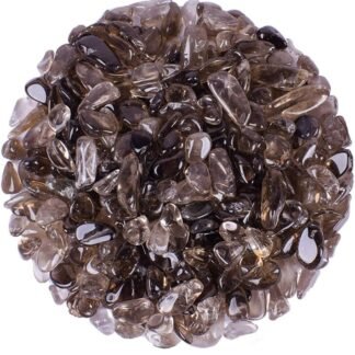 IMALY Smoky Quartz Tumbled Chips Stone Polished Crushed Healing Crystal Quartz Pieces Irregular Shaped Stones for Home Decorative Stones Vases Plants Succulents 0.5lb