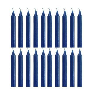 Indian Consigners Blue Ritual Candles – 20 Mini Taper Wax Candles for Spell Work, Chakra Healing, Meditation, Wiccan Altar, and Spiritual Practices – 4" x 0.5"