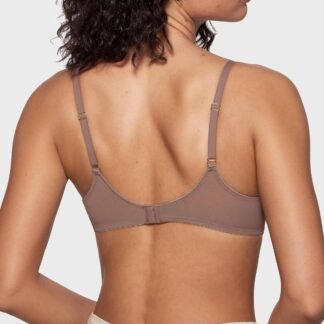 INLYRIC Women's Cosnufy Sheer Balconette Bra Demi Unlined Plunge Mesh See Through Sexy Bras Underwire