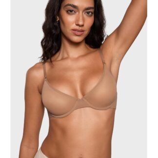 INLYRIC Women's Cosnufy Sheer Balconette Bra Demi Unlined Plunge Mesh See Through Sexy Bras Underwire