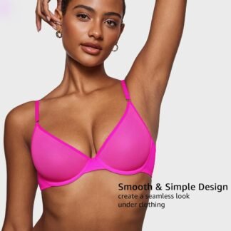 INLYRIC Womens Cosnufy Sheer Balconette Bra Demi Unlined Plunge Mesh See Through Sexy Bras Underwire - lunas-mystic-emporium.com INLYRIC Women's Cosnufy Sheer Balconette Bra Demi Unlined Plunge Mesh See Through Sexy Bras Underwire