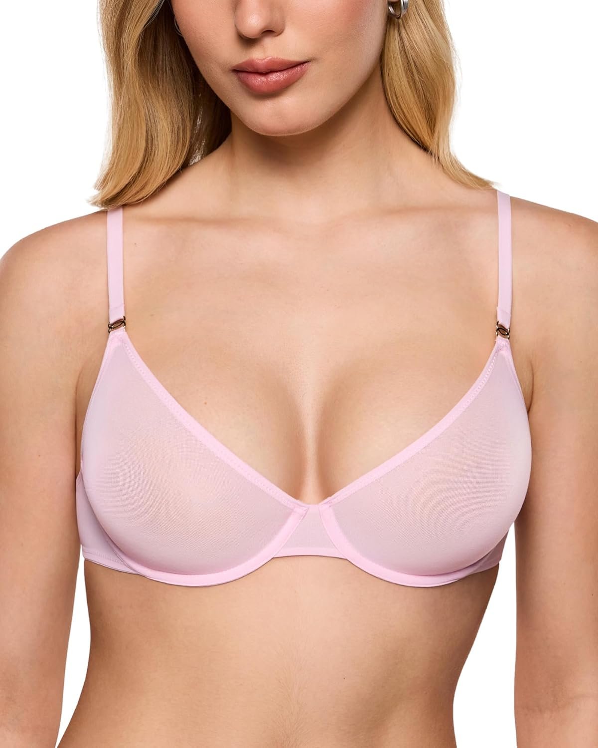 INLYRIC Womens Cosnufy Sheer Balconette Bra Demi Unlined Plunge Mesh See Through Sexy Bras Underwire - lunas-mystic-emporium.com INLYRIC Women's Cosnufy Sheer Balconette Bra Demi Unlined Plunge Mesh See Through Sexy Bras Underwire