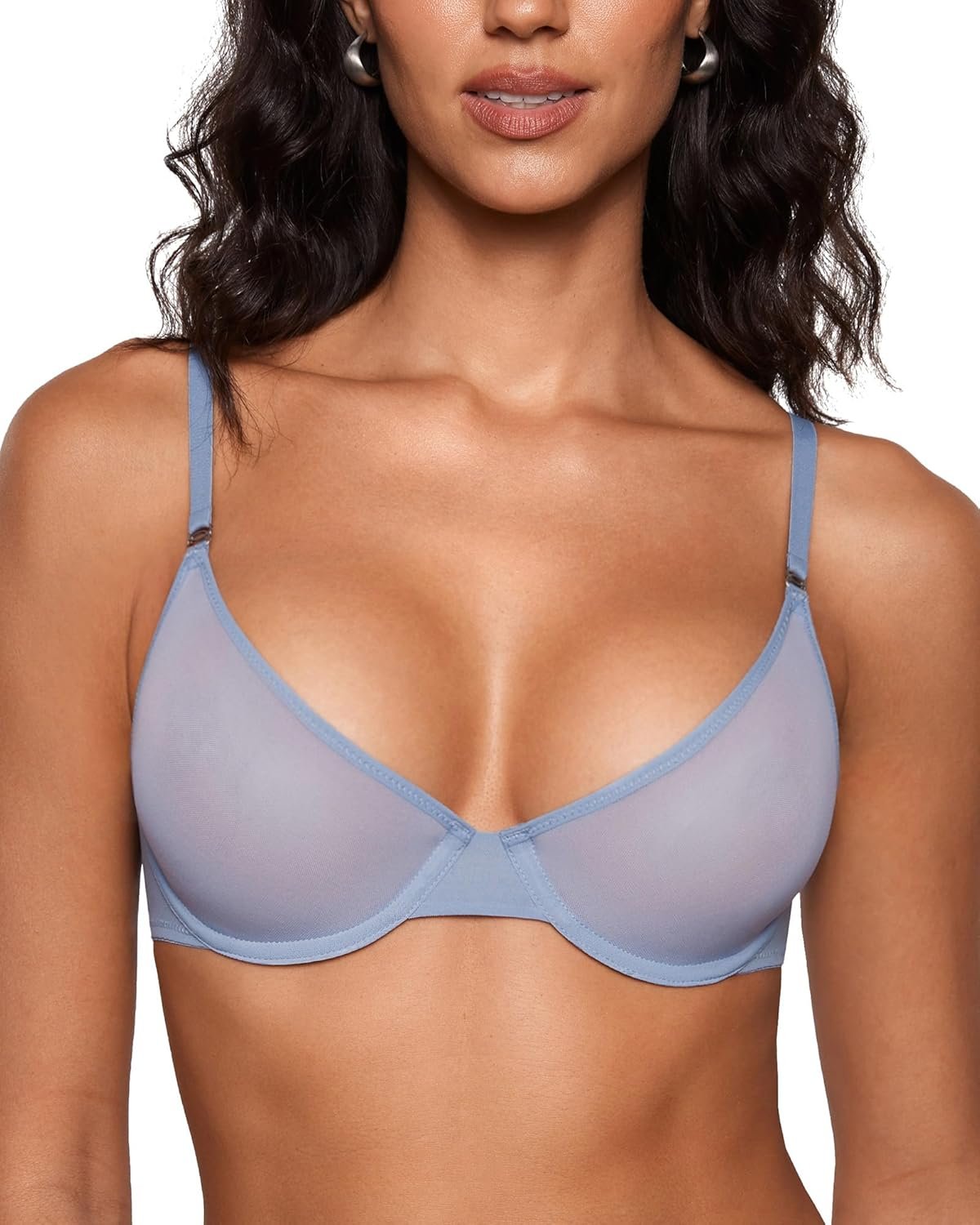 INLYRIC Womens Cosnufy Sheer Balconette Bra Demi Unlined Plunge Mesh See Through Sexy Bras Underwire - lunas-mystic-emporium.com INLYRIC Women's Cosnufy Sheer Balconette Bra Demi Unlined Plunge Mesh See Through Sexy Bras Underwire