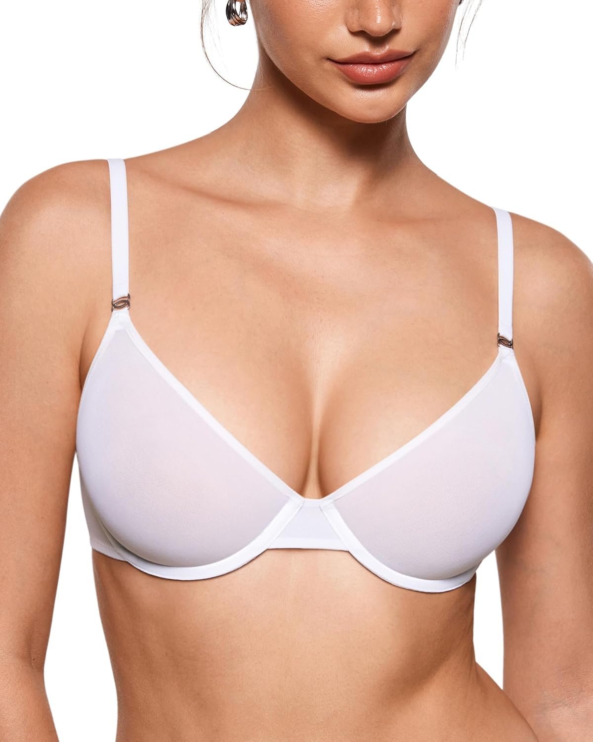 INLYRIC Womens Cosnufy Sheer Balconette Bra Demi Unlined Plunge Mesh See Through Sexy Bras Underwire - lunas-mystic-emporium.com INLYRIC Women's Cosnufy Sheer Balconette Bra Demi Unlined Plunge Mesh See Through Sexy Bras Underwire