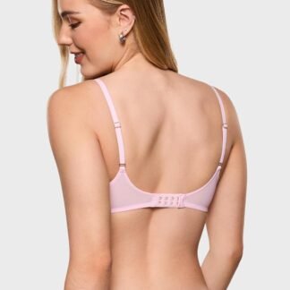 INLYRIC Women's Cosnufy Sheer Balconette Bra Demi Unlined Plunge Mesh See Through Sexy Bras Underwire