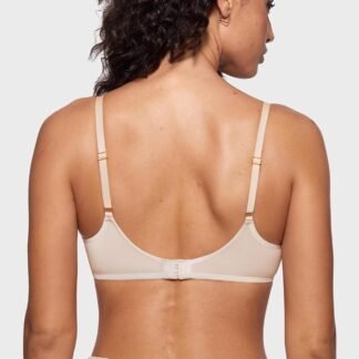 INLYRIC Women's Cosnufy Sheer Balconette Bra Demi Unlined Plunge Mesh See Through Sexy Bras Underwire