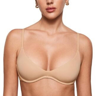 INLYRIC Women's Inbarely Plus Plunge Bra - Unlined Underwire Sexy Demi Balconette Bras
