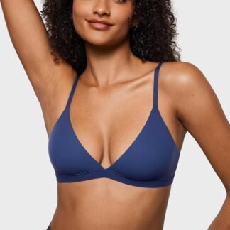 INLYRIC Women's Inbarely Triangle Bralette Plunge Unlined Seamless Bra No Underwire Sexy Comfortable Everyday