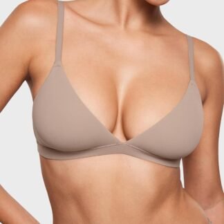 INLYRIC Women's Inbarely Triangle Bralette Plunge Unlined Seamless Bra No Underwire Sexy Comfortable Everyday