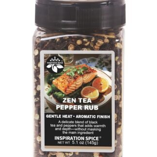 Inspiration Spice Zen Tea Pepper Rub – Tea-Infused Pepper Seasoning for Fish, Seafood, Chicken & Pork – 6oz