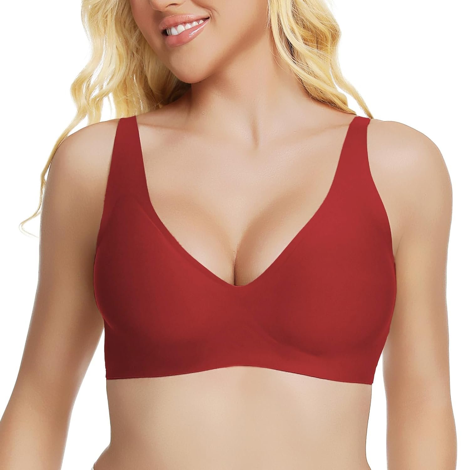 Jelly Wireless Bra Deep V Push Up Seamless T-Shirt Comfortable Plunge No Underwire Bras with Adjustable Straps Everyday Bras - lunas-mystic-emporium.com Jelly Wireless Bra Deep V Push Up Seamless T-Shirt Comfortable Plunge No Underwire Bras with Adjustable Straps Everyday Bras