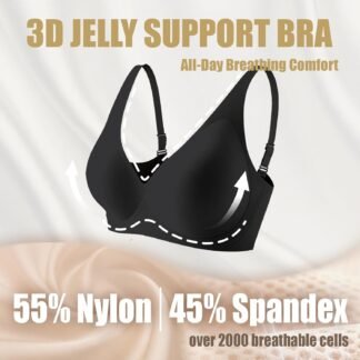 Jelly Wireless Bra Deep V Push Up Seamless T-Shirt Comfortable Plunge No Underwire Bras with Adjustable Straps Everyday Bras - lunas-mystic-emporium.com Jelly Wireless Bra Deep V Push Up Seamless T-Shirt Comfortable Plunge No Underwire Bras with Adjustable Straps Everyday Bras