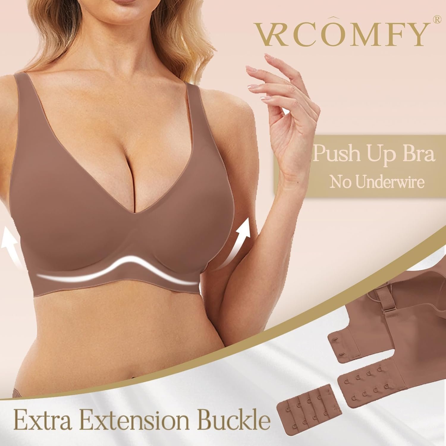 Jelly Wireless Bra Deep V Push Up Seamless T-Shirt Comfortable Plunge No Underwire Bras with Adjustable Straps Everyday Bras - lunas-mystic-emporium.com Jelly Wireless Bra Deep V Push Up Seamless T-Shirt Comfortable Plunge No Underwire Bras with Adjustable Straps Everyday Bras