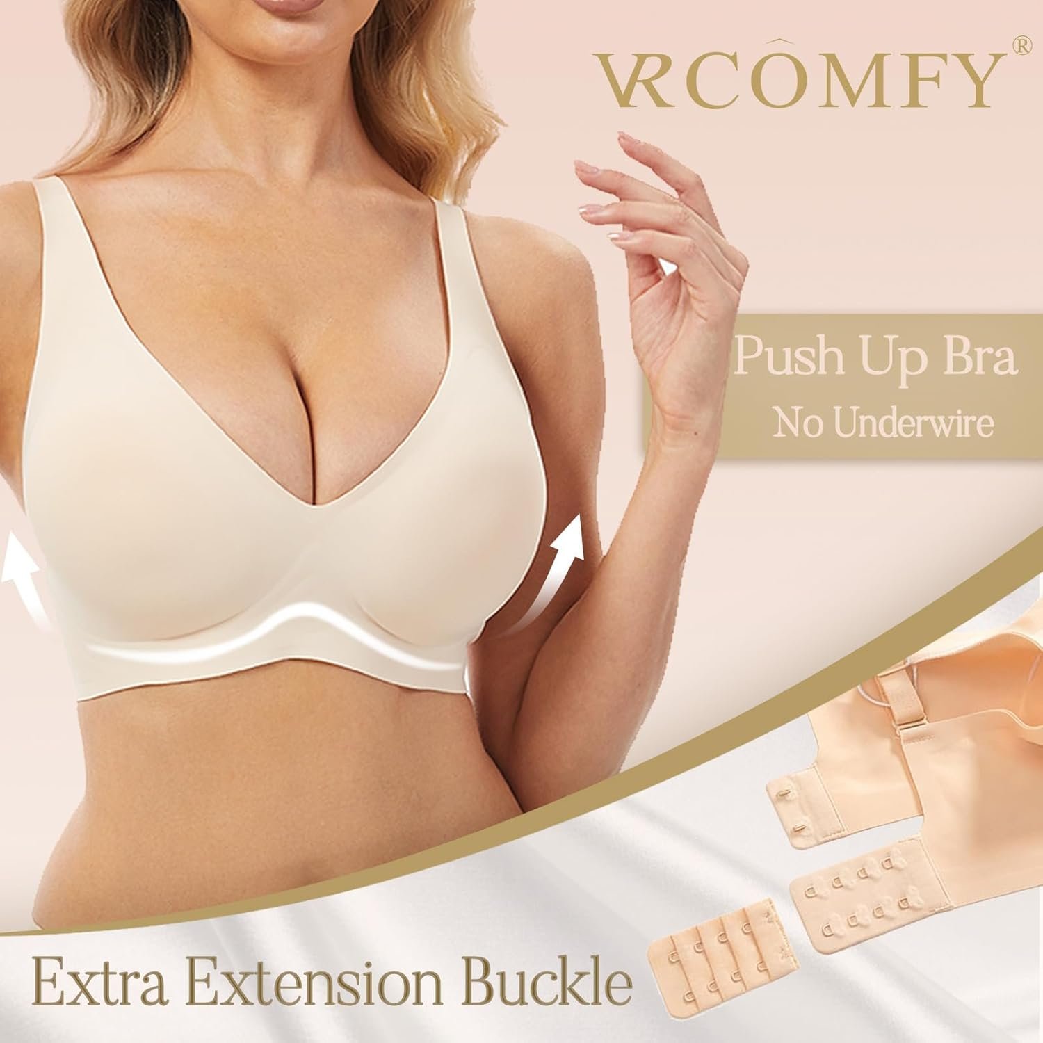 Jelly Wireless Bra Deep V Push Up Seamless T-Shirt Comfortable Plunge No Underwire Bras with Adjustable Straps Everyday Bras - lunas-mystic-emporium.com Jelly Wireless Bra Deep V Push Up Seamless T-Shirt Comfortable Plunge No Underwire Bras with Adjustable Straps Everyday Bras