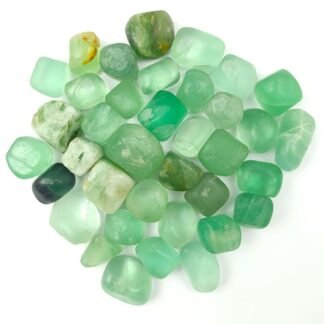 Jet Green Fluorite Tumbled Stone 100gm – Natural Healing Crystal for Focus, Clarity, Study Energy, Aura Cleansing & Positive Vibes – Polished Fluorite Pebbles for Home & Meditation