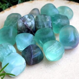 Jet Green Fluorite Tumbled Stone 100gm – Natural Healing Crystal for Focus, Clarity, Study Energy, Aura Cleansing & Positive Vibes – Polished Fluorite Pebbles for Home & Meditation