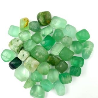 Jet Green Fluorite Tumbled Stone 100gm – Natural Healing Crystal for Focus, Clarity, Study Energy, Aura Cleansing & Positive Vibes – Polished Fluorite Pebbles for Home & Meditation