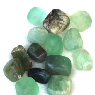 Jet Green Fluorite Tumbled Stone 100gm – Natural Healing Crystal for Focus, Clarity, Study Energy, Aura Cleansing & Positive Vibes – Polished Fluorite Pebbles for Home & Meditation