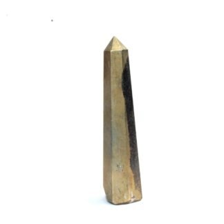 Jet Pyrite Obelisk Gemstone Crystal Tower Healing Meditation Spiritual Energy Approx 3 inch Long