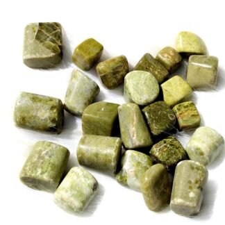Jet Vasonite Tumbled Stones 100 Grams – Natural Green Vesuvianite Crystal for Energy Balance, Chakra Work, Meditation & Home Decor