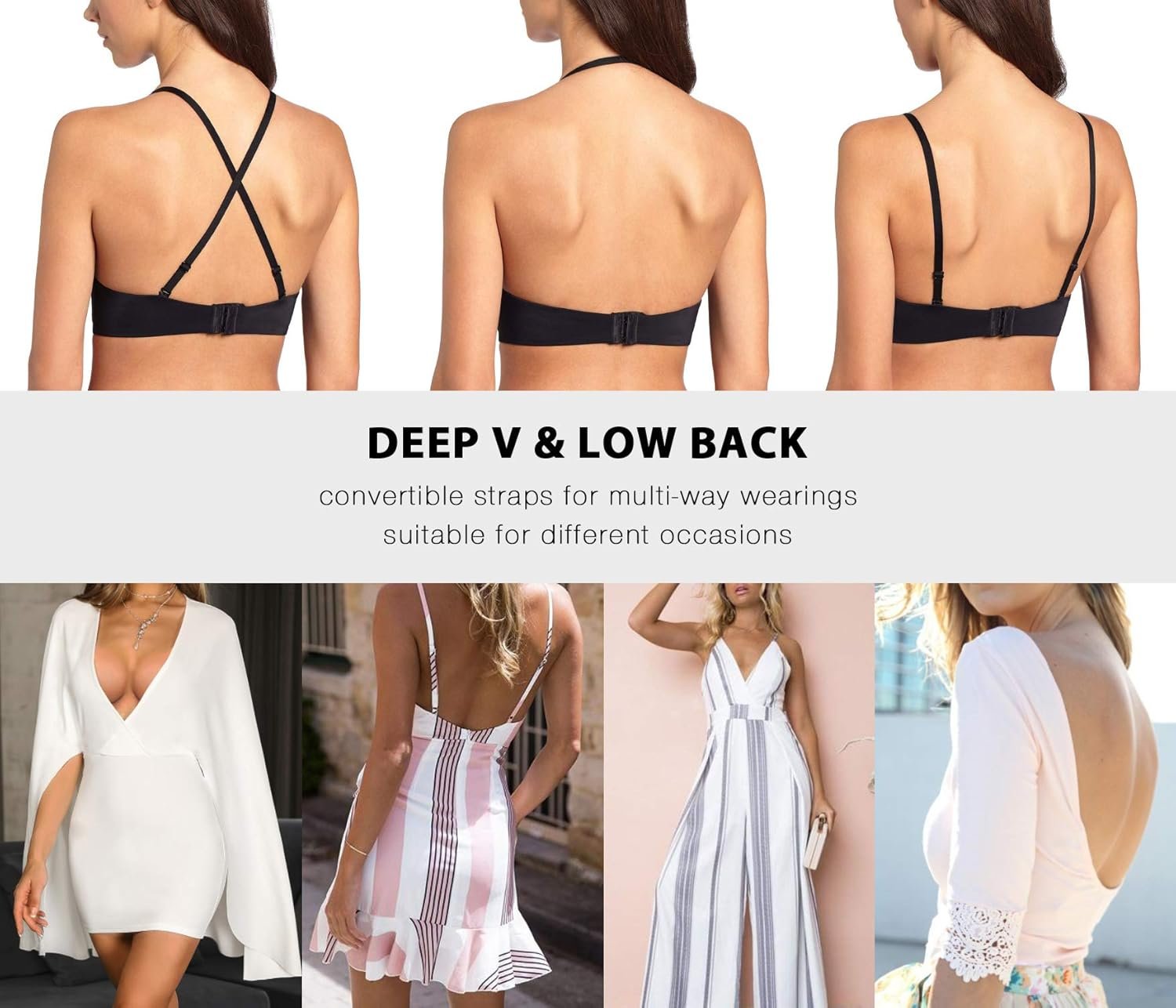 JOATEAY Deep Plunge Bra Convertible Push up Low Cut Seamless Women Wireless Bra Red Carpet - lunas-mystic-emporium.com JOATEAY Deep Plunge Bra Convertible Push up Low Cut Seamless Women Wireless Bra Red Carpet