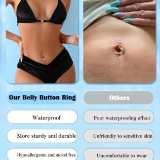 JOERICA 6 Pcs 14G Clicker Belly Button Ring for Women 316L Surgical Steel Butterfly Snake Evil Eye Heart CZ Opal Dangle Belly Button Rings Simple Reverse Navel Rings Body Belly...