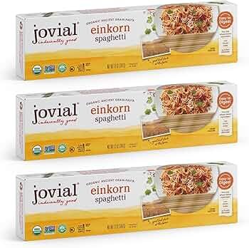 Jovial Einkorn Wheat Organic Spaghetti Pasta - Thin Spaghetti Noodles Dried Pasta 7 g Protein per Serving USDA Organic Non GMO - 12 Ounce Pack of 3 - lunas-mystic-emporium.com Jovial Einkorn Wheat Organic Spaghetti Pasta - Thin Spaghetti Noodles, Dried Pasta, 7 g Protein per Serving, USDA Organic, Non GMO - 12 Ounce, Pack of 3
