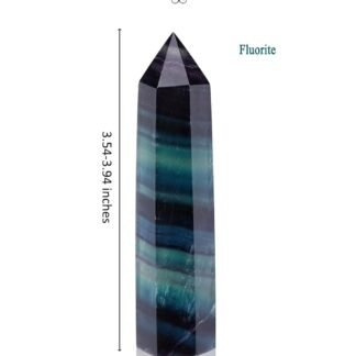 Jovivi Rainbow Fluorite Healing Crystal Wands,3.5"-4" Natural Polished Hexagonal Point Chakra Crystal Wand for Reiki Energy Meditation Stone Home Decor Collection Gift 1PC