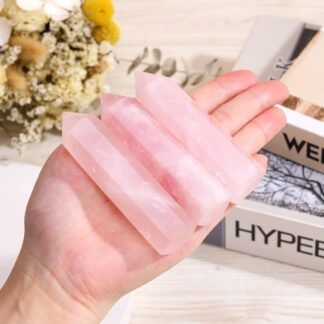 Jovivi Rainbow Fluorite Healing Crystal Wands,3.5"-4" Natural Polished Hexagonal Point Chakra Crystal Wand for Reiki Energy Meditation Stone Home Decor Collection Gift 1PC