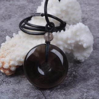 JUST IN STONES Gemstone 30mm Donut Beads Reiki Chakra Pendant Necklace Handmade Jewelry 22 Inch