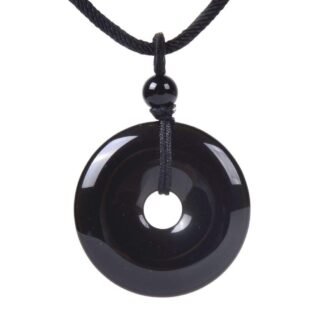 JUST IN STONES Gemstone 30mm Donut Beads Reiki Chakra Pendant Necklace Handmade Jewelry 22 Inch