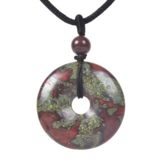 JUST IN STONES Gemstone 30mm Donut Beads Reiki Chakra Pendant Necklace Handmade Jewelry 22 Inch