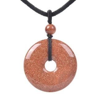JUST IN STONES Gemstone 30mm Donut Beads Reiki Chakra Pendant Necklace Handmade Jewelry 22 Inch