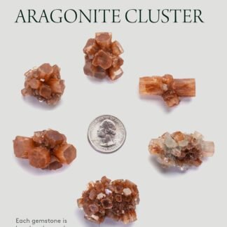 KALIFANO Natural Aragonite Cluster - High Energy Reiki Crystal Star Aragonito with Healing Properties - Information Card Included (Family Owned and Operated)