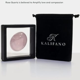KALIFANO Palm Stone with Healing & Calming Effects - AAA+ Grade High Energy Worry Stone with Information Card - Reiki Crystal Used for Courage (Family Owned and Operated)