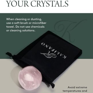 KALIFANO Palm Stone with Healing & Calming Effects - AAA+ Grade High Energy Worry Stone with Information Card - Reiki Crystal Used for Courage (Family Owned and Operated)