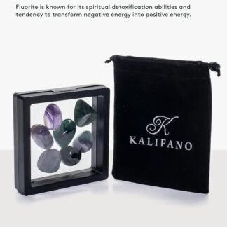 KALIFANO Tumbled Rainbow Fluorite Bundle (300+ Carats) - AAA+ Jewelry Grade Reiki Crystal - Fluorita Piedras Caidas for Wicca/Healing (Family Owned)