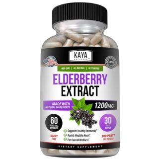 Kaya Naturals Elderberry Immune Support - Elderberry with Zinc and Vitamin C for Adults Vitamins, Probiotics & Turmeric 1200mg Immune System Booster Capsules - 60 Count