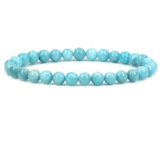 Keleny Semi Precious Crystal 6mm Round Beads Rock Yoga Stretch Bracelet 7 Inch Unisex Unisex