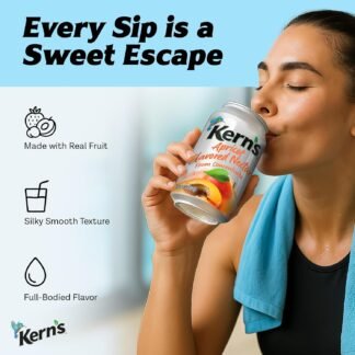 Kern’s Apricot Nectar Juice - Made with Fresh Fruit Puree & Apricot Juice Concentrate for Smoothie Mix, Cocktail Mixers, Kids Drink & Beverages - 11.3oz, 24 Pack Canned Drinks