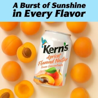 Kern’s Apricot Nectar Juice - Made with Fresh Fruit Puree & Apricot Juice Concentrate for Smoothie Mix, Cocktail Mixers, Kids Drink & Beverages - 11.3oz, 24 Pack Canned Drinks