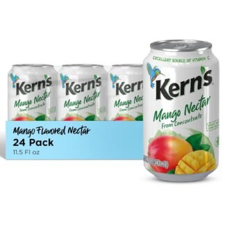 Kern’s Apricot Nectar Juice - Made with Fresh Fruit Puree & Apricot Juice Concentrate for Smoothie Mix, Cocktail Mixers, Kids Drink & Beverages - 11.3oz, 24 Pack Canned Drinks
