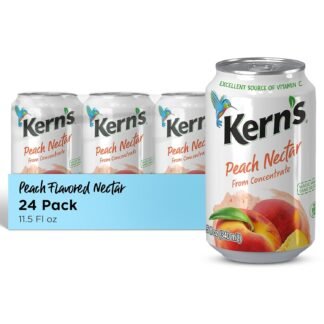 Kern’s Apricot Nectar Juice - Made with Fresh Fruit Puree & Apricot Juice Concentrate for Smoothie Mix, Cocktail Mixers, Kids Drink & Beverages - 11.3oz, 24 Pack Canned Drinks